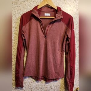 Columbia Women's Burgundy Quarter-Zip Sweatshirt Small